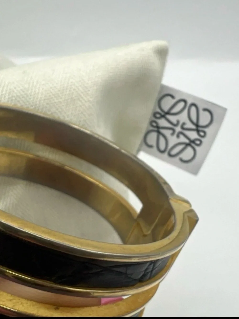 Loewe Gold and Black Double-Band Cuff - Picture 5 of 5